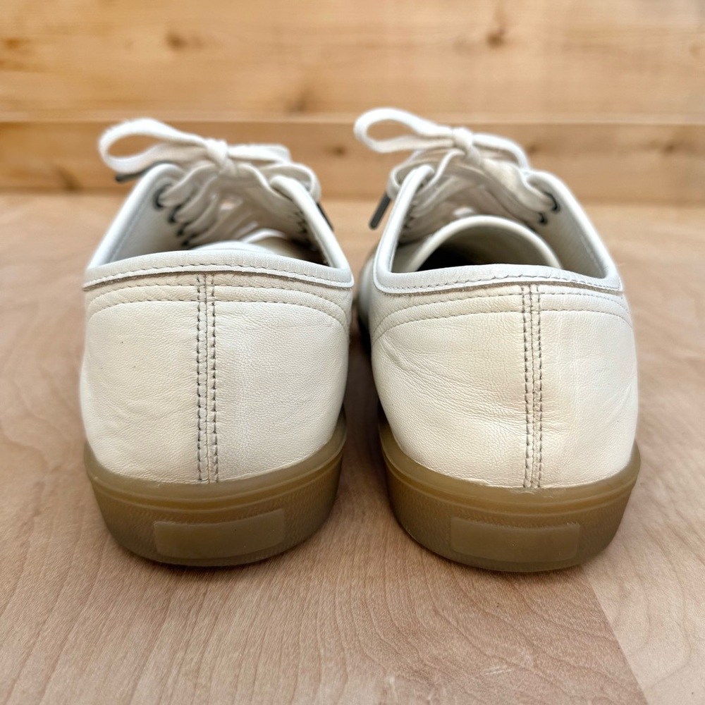 G2 Sheepskin Spring CourtWhite Sneakers with Tan Soles - Picture 5 of 8